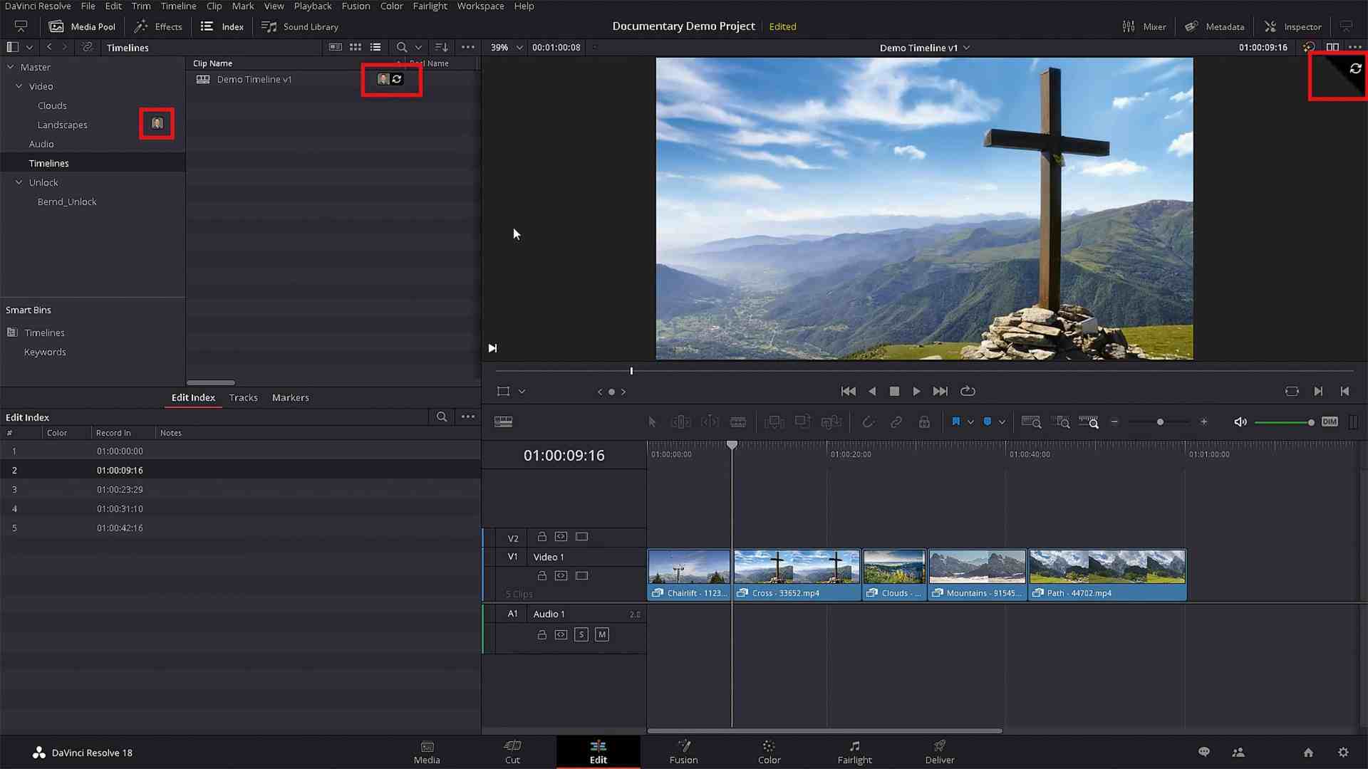 video editing software interface featuring a cross on a hilltop digital production Video editing software interface featuring a cross on a hilltop