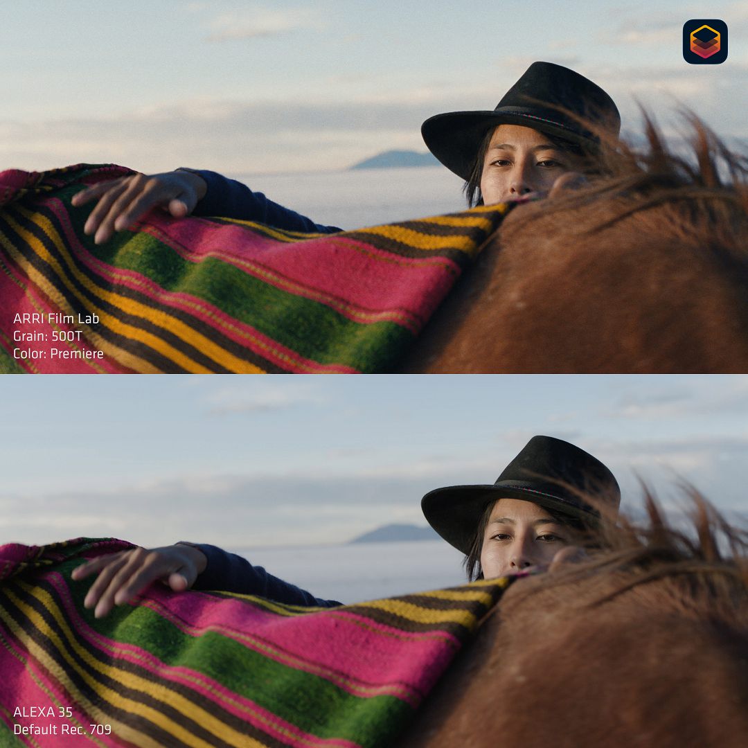 a person in a black hat partially obscured by a colorful blanket leaning against a brown horse the background features a soft landscape with distant mountains under a clear sky digital production A person in a black hat partially obscured by a colorful blanket, leaning against a brown horse. The background features a soft landscape with distant mountains under a clear sky.