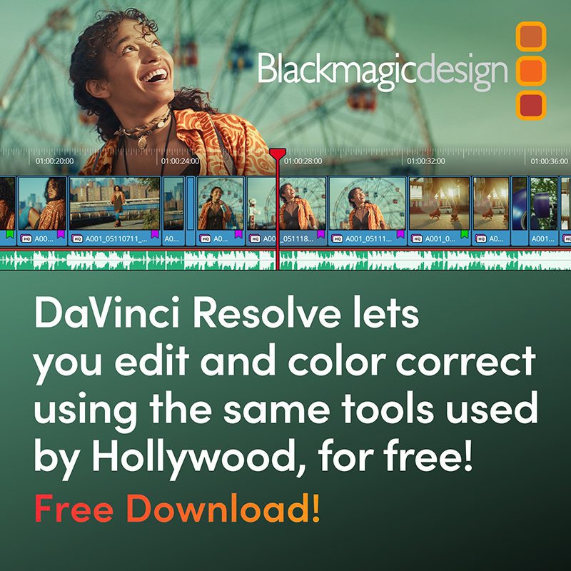 a woman laughing while sitting near a colorful carnival with video editing software interface displayed below her the text highlights features of davinci resolve offering free editing tools used in hollywood digital production A woman laughing while sitting near a colorful carnival, with video editing software interface displayed below her. The text highlights features of DaVinci Resolve, offering free editing tools used in Hollywood.