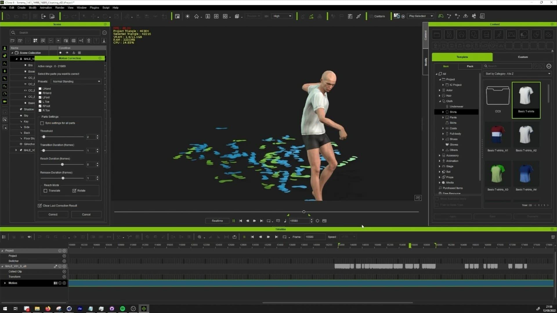 motion correctionfoot contacts digital production