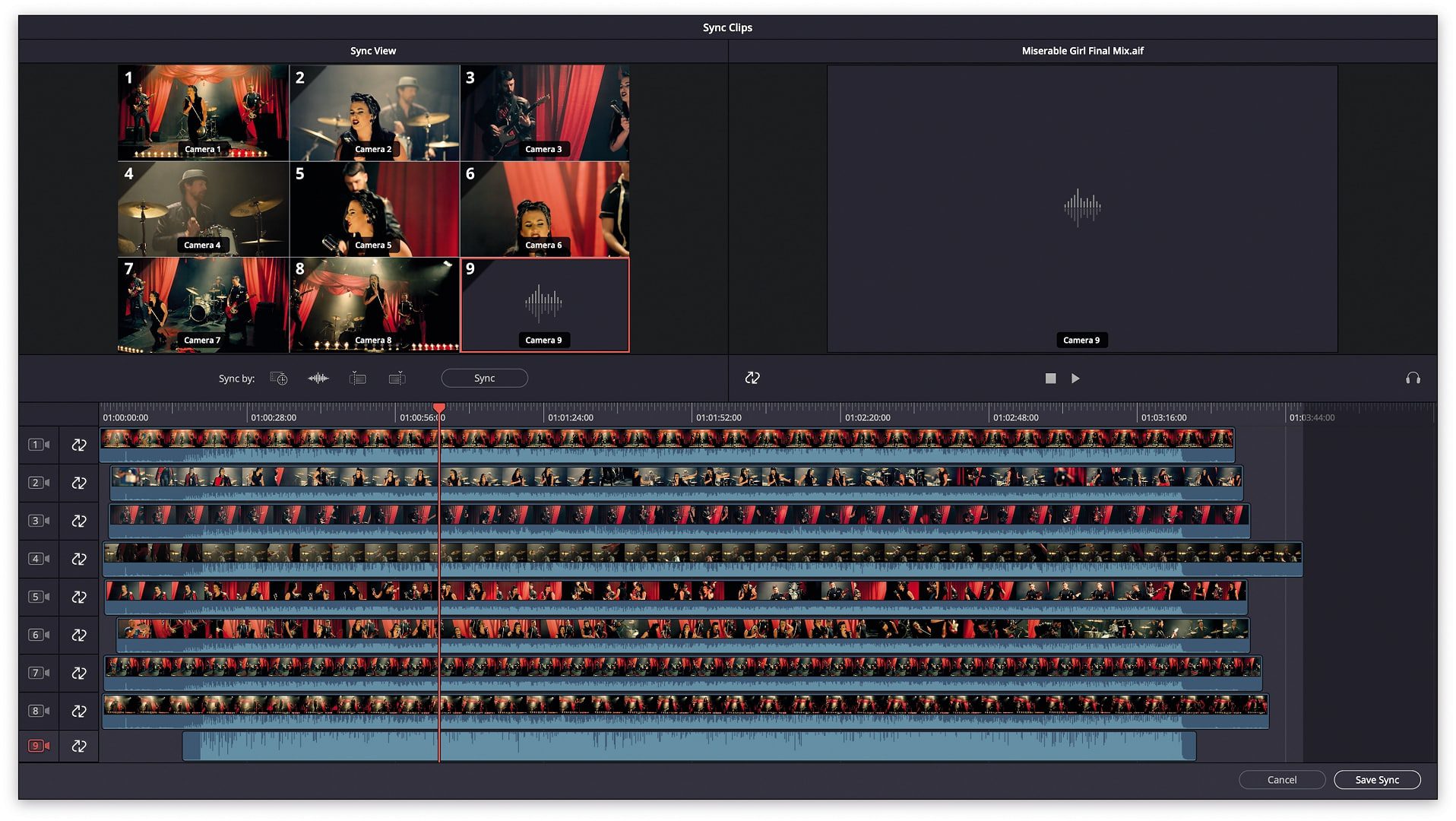 video editing software interface displaying multiple clips and timeline digital production Video editing software interface displaying multiple clips and timeline.