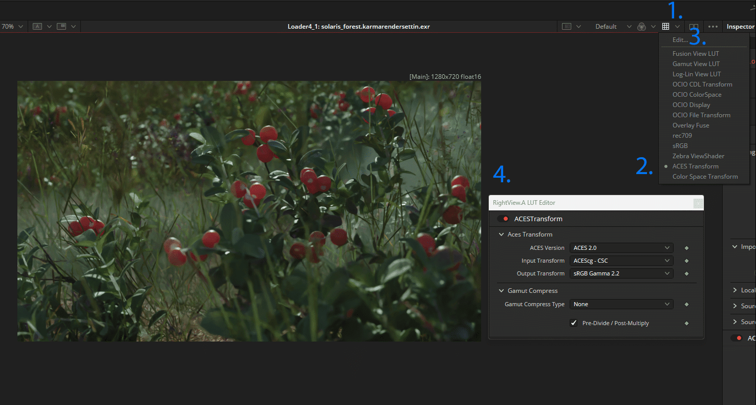 editing software interface with green plants and red fruit digital production Editing software interface with green plants and red fruit