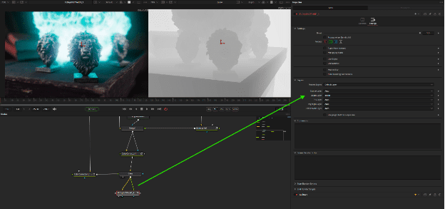 image editing software interface showing 3d models and settings digital production Image editing software interface showing 3D models and settings.