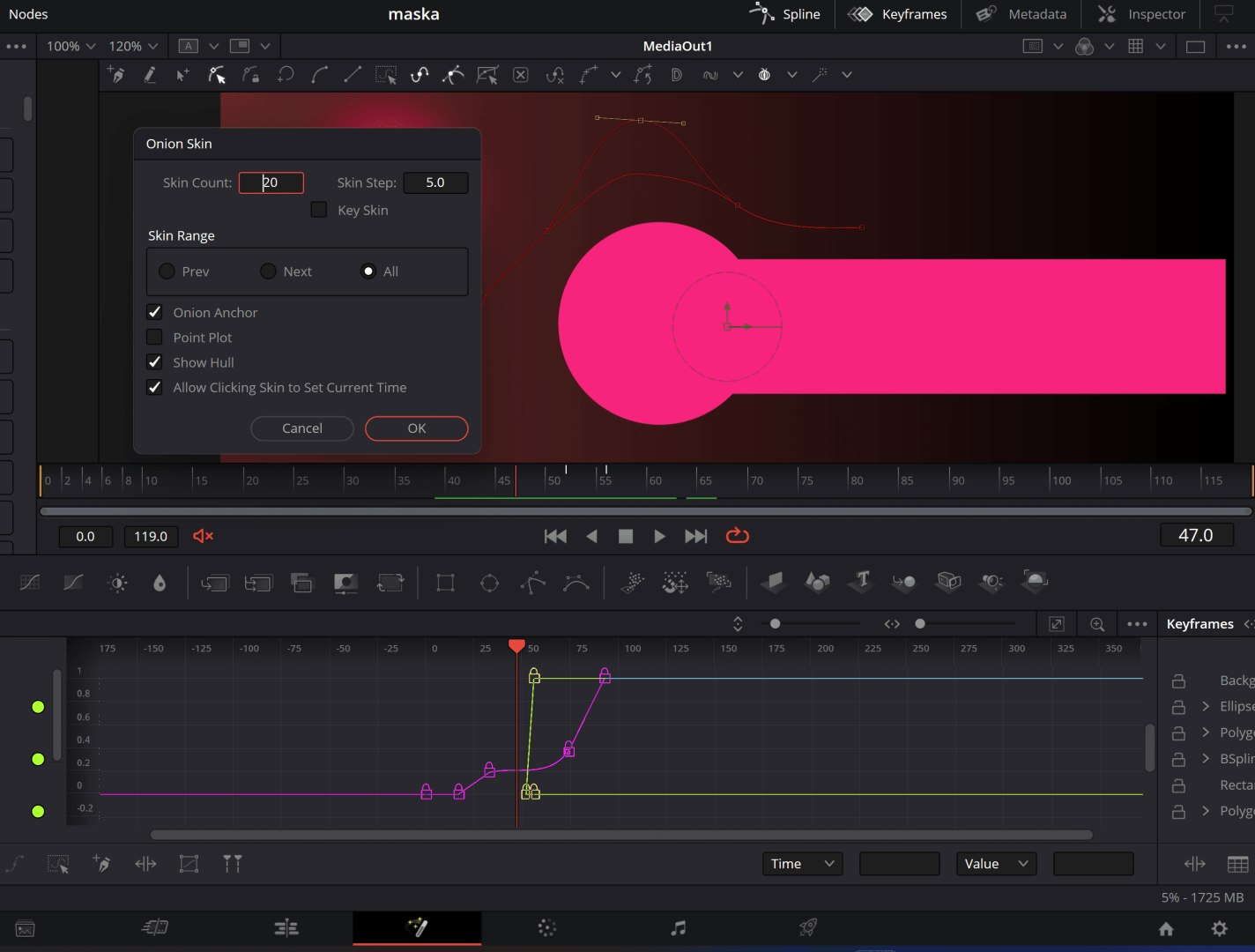 onionskin digital production Für Polgon lässt sich Onion Skin zuschalten, um Animationen besser beurteilen zu können. Das ist natürlich praktischer bei Vektor-Animationen, die wir in einer der nächsten Ausgaben dieser Serie besprechen werden.