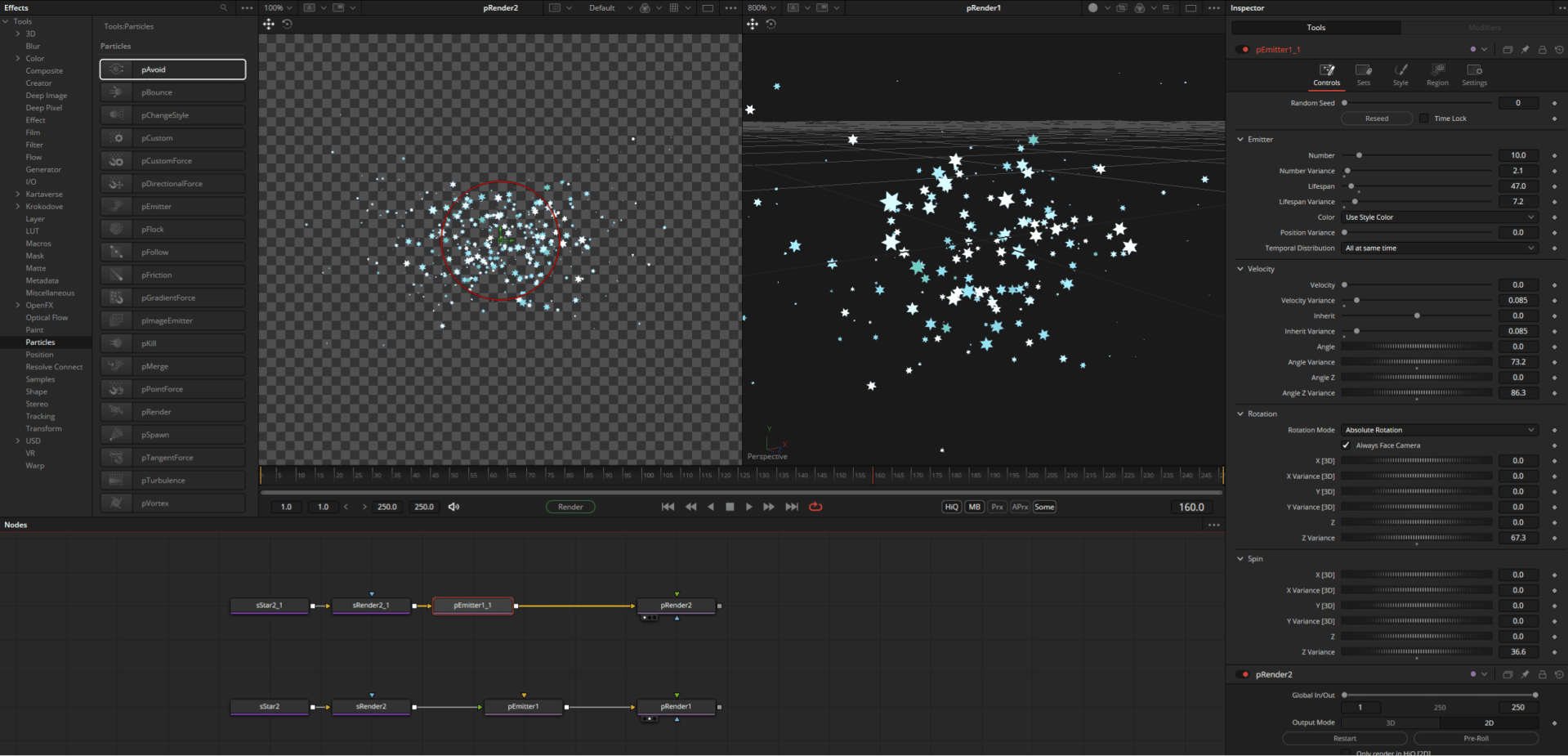 software interface displaying particle effects simulation digital production Software interface displaying particle effects simulation